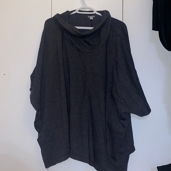 Dark grey poncho sweater - Picture 1 of 4